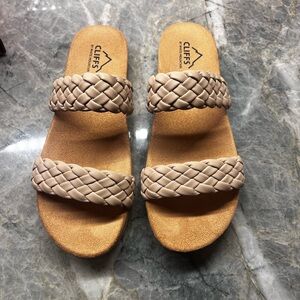 Cliffs by WHITE MOUNTAIN Beige Braided Sandals